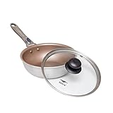 王様フライパンPENTA(ペンタ) PFOA PFOSフリー 安全 安心 ガス火 IH 焦げ付かない くっつかない 取っ手が取れる 健康 長持ち こびりつかない (シャンパンゴールド, 20cm(深型)ふたセット)