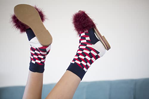 Happy Socks Filled Optic Sock, Colorful And Fun, Socks For Men And Women, Black-White-Red (10-13) #TOP1