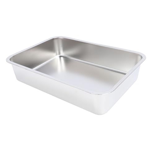 Caja de arena para gatos acero inoxidable 50x35x10 cm miniatura 1