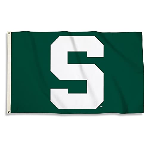 BSI PRODUCTS, INC. - Michigan State Spartans 3’x5’ Flag with Heavy-Duty Brass Grommets - MSU Football and Basketball Pride - High Durability - Designed for Indoor or Outdoor Use - Great Gift Idea