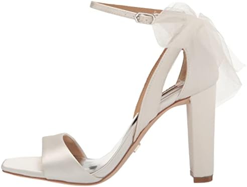 Badgley Mischka Women's Kim Heeled Sandal, Soft White Satin, 7 | Image 7