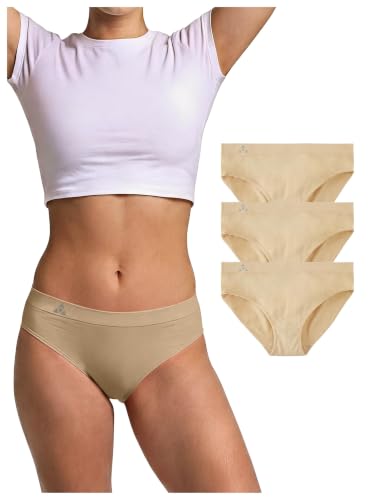Image of Balanced Tech Moisture Wicking Underwear for Women, Seamless Workout Hipster Brief Bikini Panties