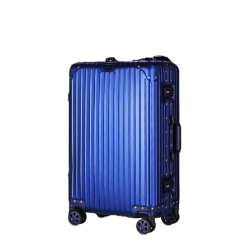 Suitcase All-aluminum Magnesium Alloy Trolley Case, Swivel Wheel Silent Suitcase, Strong And Durable Password Suitcase Luggage(Blue,26in)