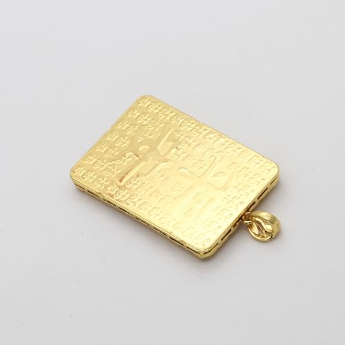 18K Gold Plated Huge Animal Tiger Dog Tag Pendant Necklace3