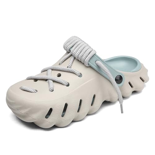 Grexenta Zapatos de jardín unisex zuecos de goma para hombre y mujer, ligeros, zapatillas de jardín, sandalias supersuaves, gris, 44/45 EU