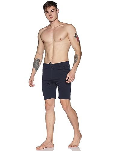 Image of Dollar Cotton Rich Fabric Solid Men's Shorts | Contrast Piping | One Side Zipper Pocket with Embossed Branding | Self Waistband with Drawcord | Wide Array of Attractive Colours