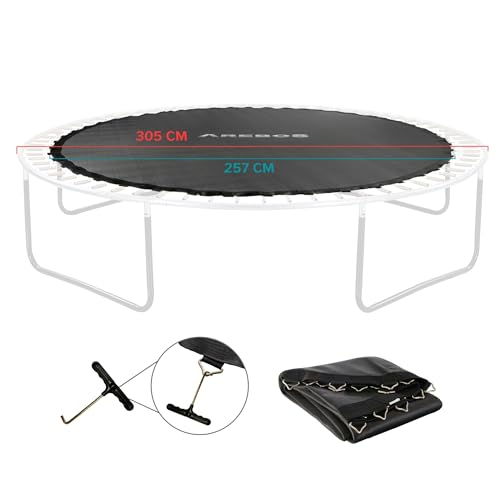 Arebos Trampolin Sprungmatte Ø 257 cm | für Trampoline mit Ø 305 cm, 54 Ösen und 165 mm...