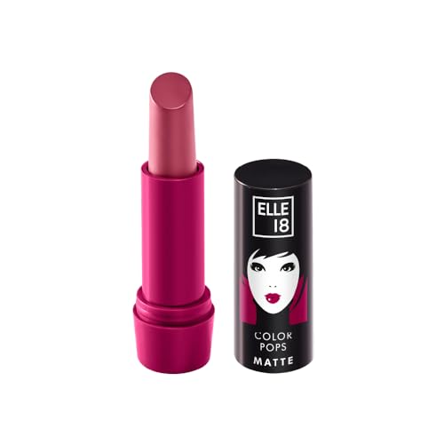 Elle 18 Color Pops Matte Lipstick, Mauve Date, Moisturising Bulle...
