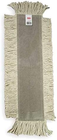 Rubbermaid Commercial Products Cut-End-Dust Mop Head Replacement, 24-Inch, White, Fringed Edges Industrial Mop for Floor Cleaning Office/School/Stadium/Restaurant/Bathroom (Pack of 12)