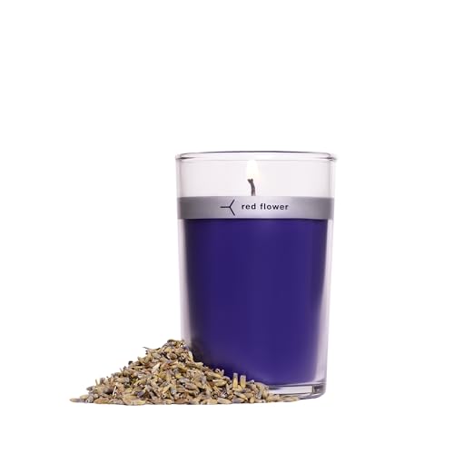 Bougie de prestige Red Flower French Lavender aux pétales de fleurs 6 oz