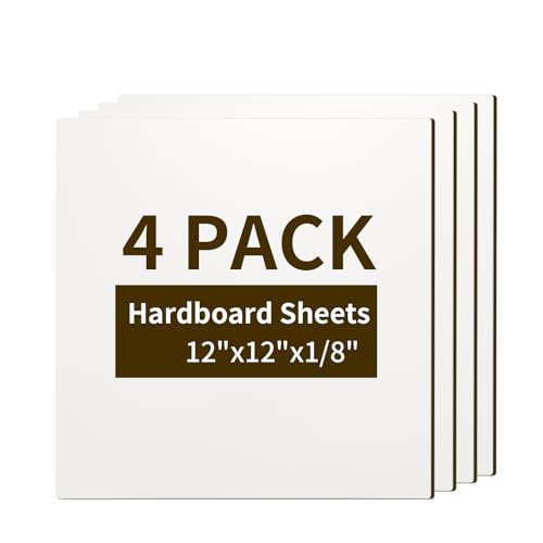PYD Life 4 Pack Sublimation Hardboard Blanks MDF Wood Sheets White 12