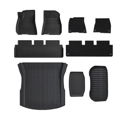 Tapis Auto pour Tesla Modèle Y 3 2021-2024 Tapis Sol TPE Gouvernail Gauche 9pcs