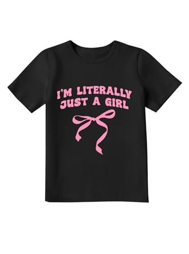Image of Girls' Graphic Tees Summer Cute Tops Casual Short Sleeve Crew Neck T Shirts