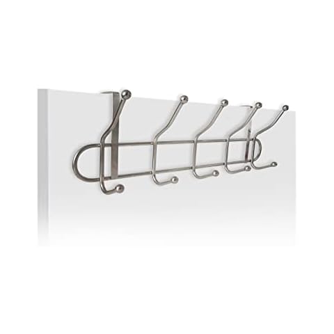 JANDTEK Türgarderobe mit Haken zum Aufhängen, Edelstahl-Türhaken, Badezimmer-Kleiderbügel zum Aufhängen von Handtüchern, Türgarderobe ohne Bohren, einfache Installation Cover
