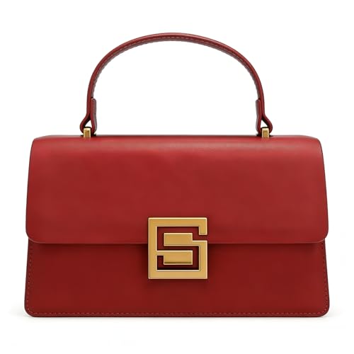 Image of Designer Satchel Purses For Women, Small Cute Crossbody Handbag, Ladies Vegan Leather Top Handle Bags