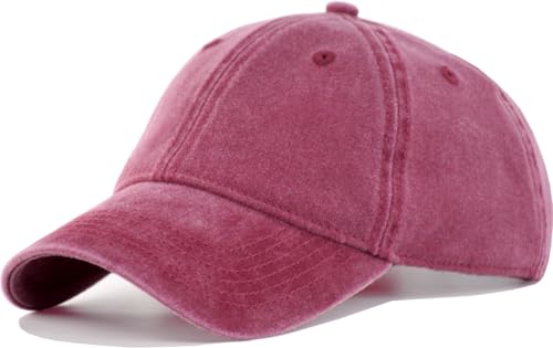 Image of Vintage Washed Cotton Baseball Caps Men Women Adjustable Unstructured Low Profile Dad Hat