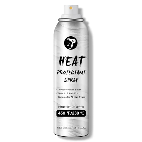 AOAZXBB Hair Heat Protectant Spray 450°F Heat Protection Spray with Jojoba Seed Oil, Smooth, Hydration, Frizz Control Thermal Protector for All Hair Types, 7.61 Fl.oz