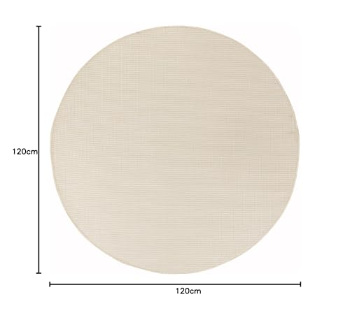 Tapis de cuisine rond blanc 120cm Jimri résistant intempéries - 3