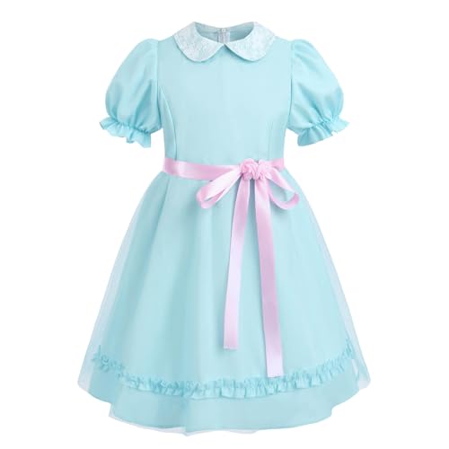 Nuoqi Grady Twins Costume the Grady Twins Dress Horror Twins Girls Hallloween Costume Blue Age 8-9 Years Old