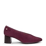 miMaO Zapatos con esconte en V y tacón Ancho de Piel en Burdeos, EU 38