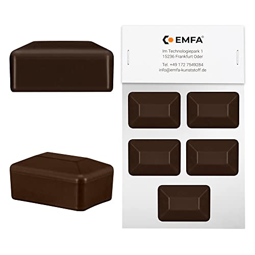 EMFA Zaunpfahlkappe rechteckig 60x80 mm Braun 5 Stück Pfostenkappen Kunststoff Pfostenkappen Abdeckkappen Zaunkappen