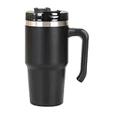 Generico Tumbler con asa - de café aislado de viaje de 20 onzas de doble pared de acero inoxidable | Botella a prueba de fugas para bebidas calientes y frías, ideal para aprox