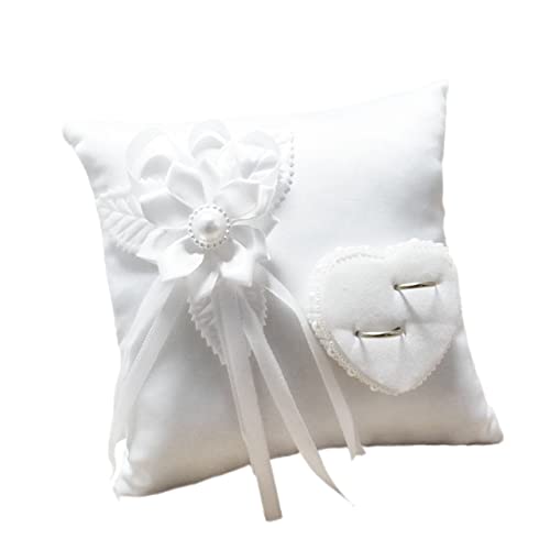 PRETYZOOM 1 Pc almohadas de cama cojín de anillo de boda cojín porta alianzas almohada porta anillos de boda cuadrado sostenedor del anillo almohadilla de anillo