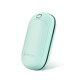 Calentadores de Manos USB Recargables 5200mAh y Mini Cargador portátil Banco de Energía Batería Externa de Alta Capacidad Doble Lado Calentadores para Mujeres Hombre en Invierno (Cereste)