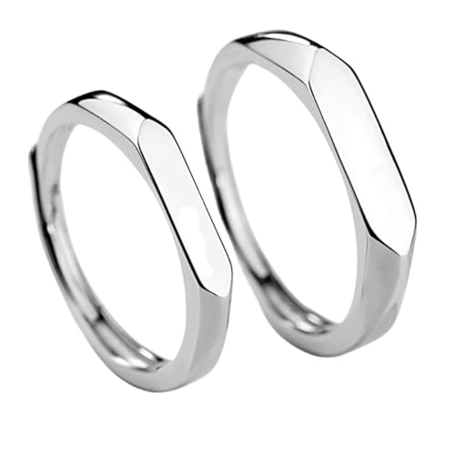 Alliance argent 925 couple réglable bague de mariage sans erreur de taille
