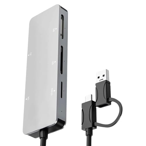Lecteur de carte mémoire USB 3.0 Type C avec 6 emplacements pour transfert de données MS