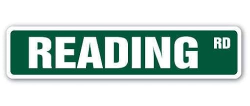 READING Street Sign Metal Plastic Decal lover books library kindle nook