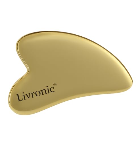 Image of Livronic Kansa Face gua sha (Bronze Gua sha Tool) |Removes Face Fat & Double Chin | Reduces Puffiness | Uplifts & Tightens Skin | Adds Glow and Brightness |100% Pure Kansa (Pack of 1)