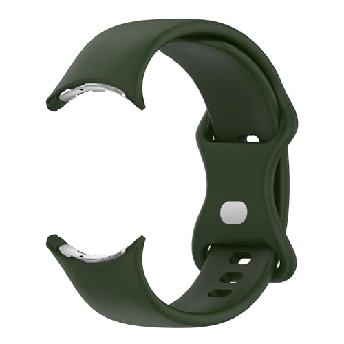 [SRMVRNKNNK] Fit For Pixel Watch 3 �o���h 41mm 45mm �Ή��X�g���b�v/Fit For Pixel 2 �Ή� ���f�B�[�X �����Y �̂���V���R���X�g���b�v(Green,Watch 2 1)