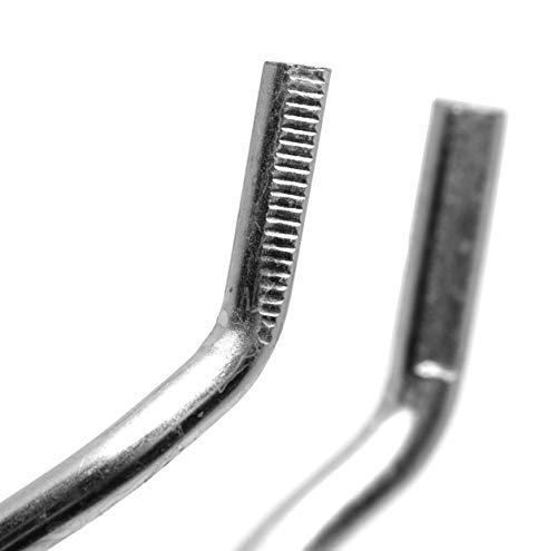 Crucible Tongs With Bow- Straight, Serrated Tips - Metal - 9.5" Long - Eisco Labs #TOP1