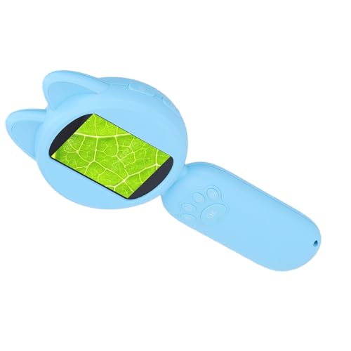 Microscopio portátil de bolsillo azul con pantalla HD y brillo regulable para niños 7