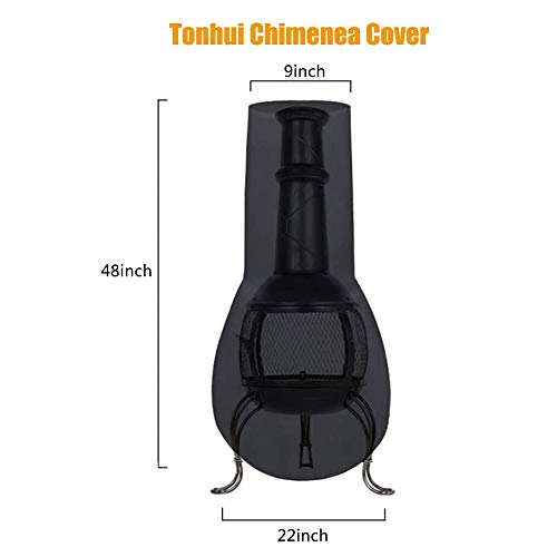 Nomiou Chiminea Cover,Waterproof,Windproof,Oxford Fabric Outdoor Garden Patio Heater Black Cover #TOP3