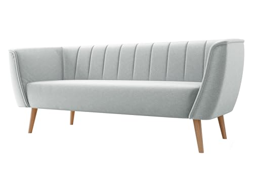 Mirjan24 Dreisitzer Sofa Pontelmo 3, Couch, Sofa, Polstersofa, Füße aus Holz, Sofagarnitur, Wohnlandschaft, Couchgarnitur, Polstermöbel, Modern Couch (Paros 05)
