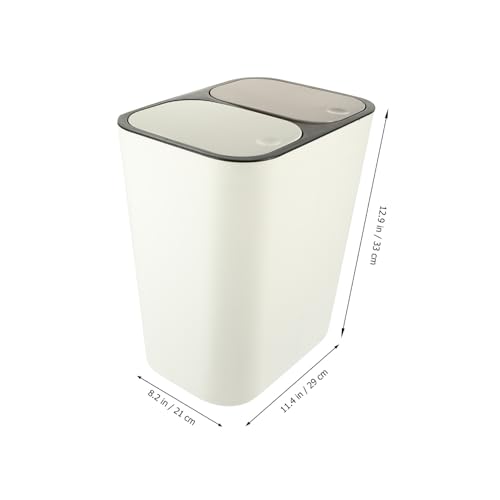 Caneca de basura con tapa y doble compartimento SUPVOX miniatura 2