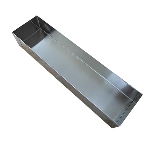 ComfyHarbor Teglia rettangolare professionale per tiramisù, 40 x 10 cm, in acciaio inox, con coperchio staccabile, da cucina (1)