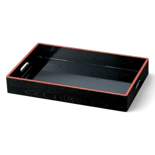 J-kitchens 小物収納 小物 置き 小物入れ 日本製 シンプルデザイン 盆 トレー 木製 2尺3寸料理箱 黒天朱