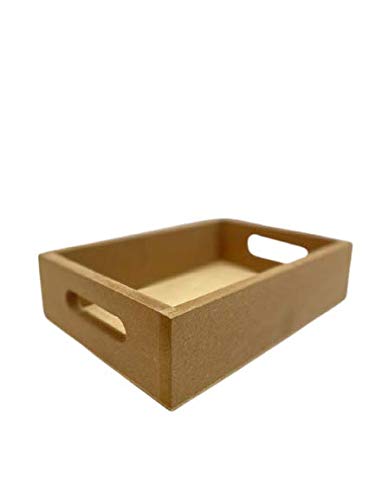 Craftworx Pine Wood Tray for Gift Packaging and Decorations Size (10 x 7 x 2.5 Inches)