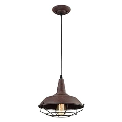 DAYCENT Industrial Nautical Metal Wire Caged Barn Pendant Light Fixture Kitchen Island Lighting, Rust Finish 31Ut3HY8vOL. SS400