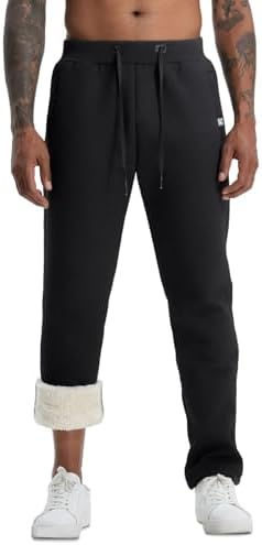 Herren Fleece Jogginghose,Stark Warme Gefütterte Thermo Sweatpants Winter | Fleecefutter Hält Warm,Ideal für Joggen,Fitness und Freizeit,2 Reißverschlusstaschen,Elastischer Bund mi