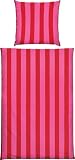 Erwin Müller Bettwäsche Perkal rot-pink Größe 1x 155x220 cm + 1x 80x80 cm