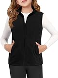 Haloumoning Girls Polar Fleece Zipper Vest Kids Sleeveless Stand Collar Jacket with Pockets 5-14 Years