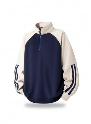 Image of Half Ziper Self Design Sweatshirt for Men(DC-HZS-P)
