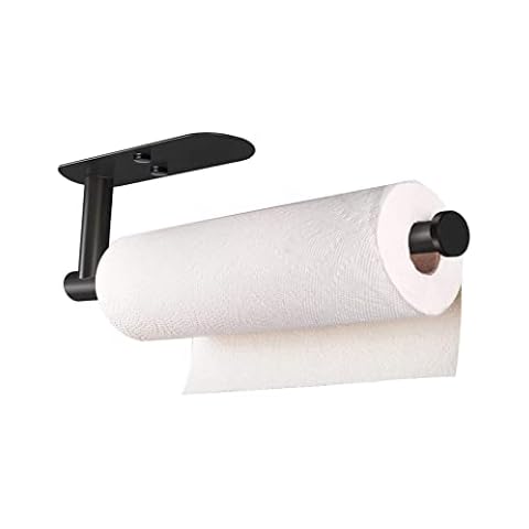 SAVEFORHO Paper Towel Holders Under Cabinet Wall Mount for Kitchen Paper Towel Self-Adhesive and Screws Paper Towel Bar SUS304 Stainless Steel 13 inch Cover
