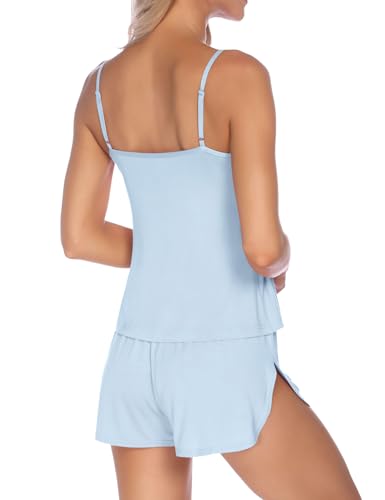 Image of Senert Sexy Pajamas for Women Sleepwear Sexy Lingerie V Neck Pjs Cami Shorts Set Nightwear S-XXL