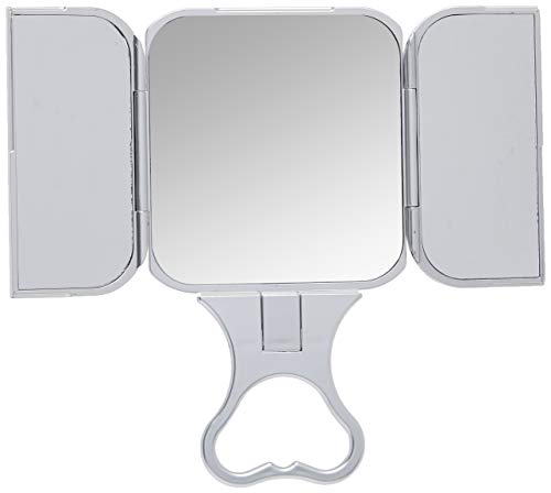 Portable 3 Sided Foldable Beauty Mirror With Built In Stand, Silver #TOP1