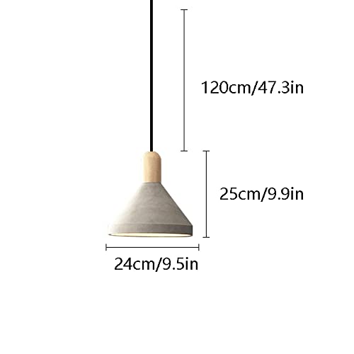 Suspension en ciment rétro loft E27 luminaire industriel gris à hauteur réglable - 8